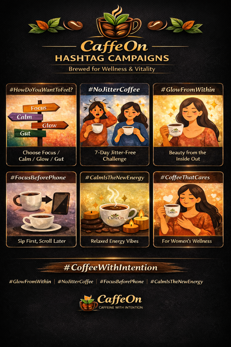 CaffeOn Hashtag Campaign Poster